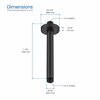 Kibi Circular 8 Ceiling Mounted Shower Arm - Matte Black SA0801MB